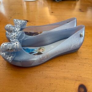 Mini Melissa Disney Frozen II Elsa Blue Jelly Ballet Flats - Girls